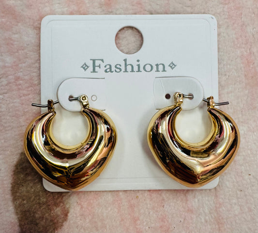 Gold Tear Drop Hoops