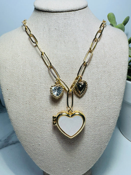 White Heart Charm