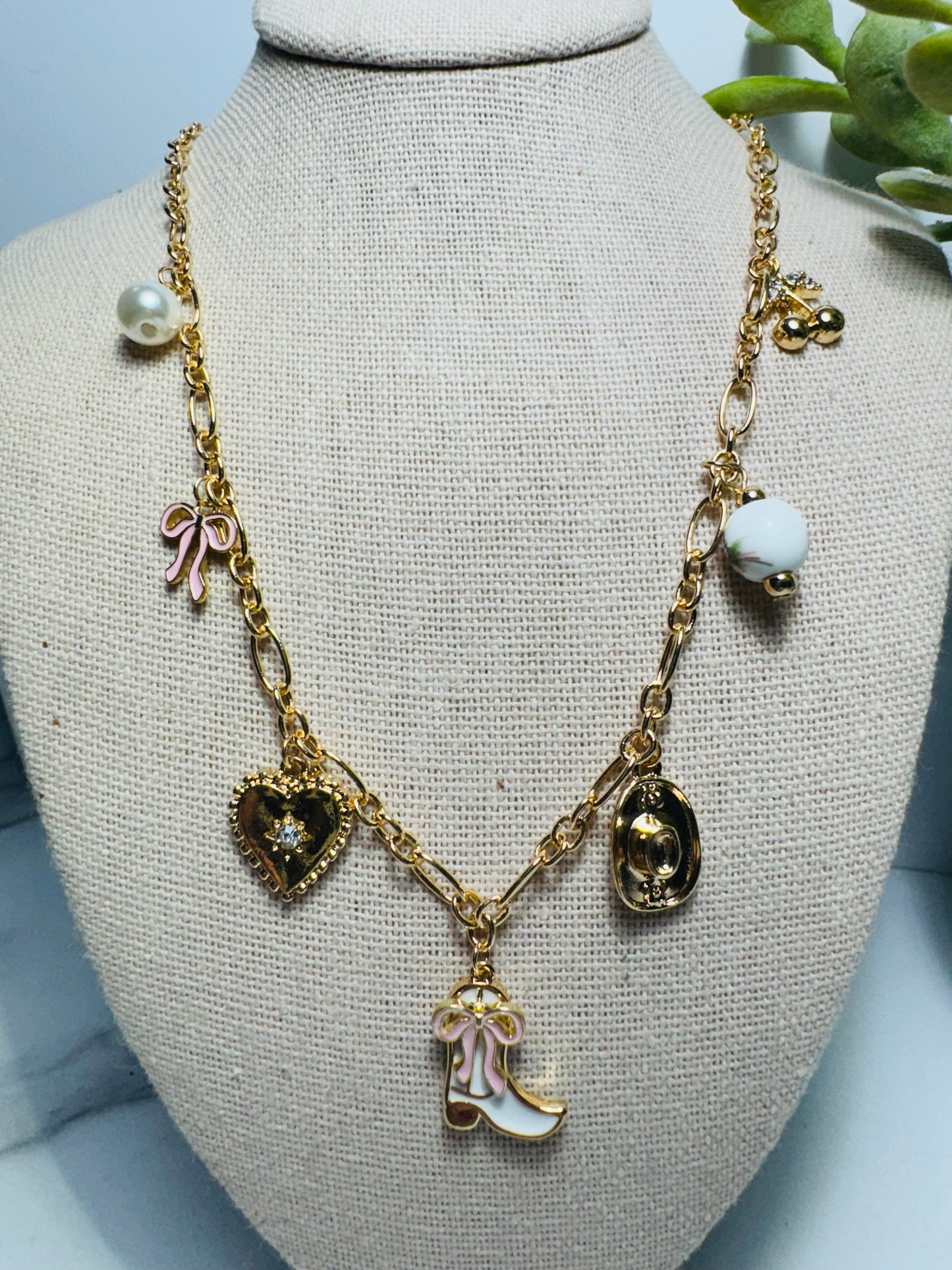 Pink Boot & Bow Charm