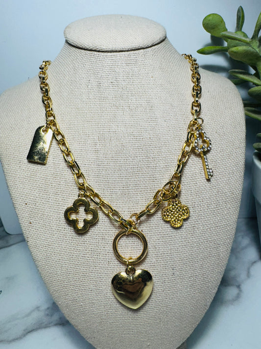 Heart & Key Charm