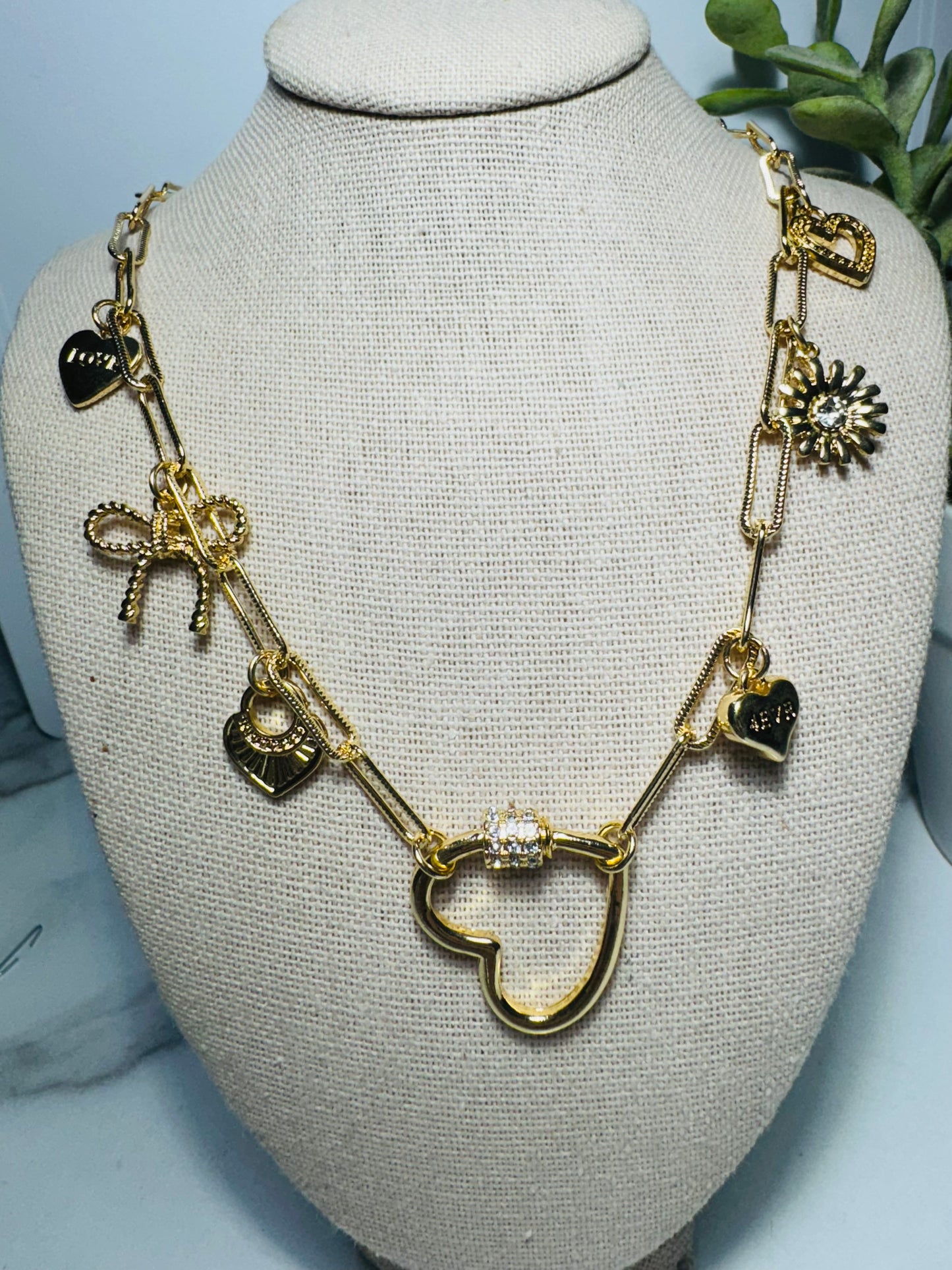 Open Heart Lock Charm