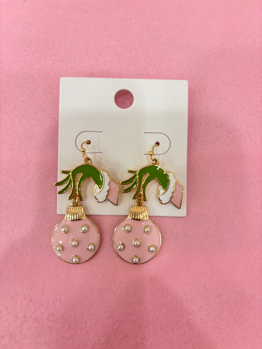 Grinch Ornament Earrings