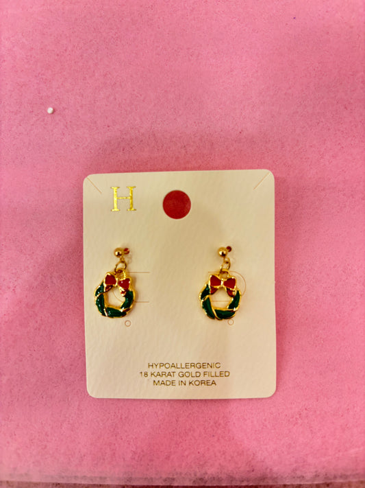 Christmas Wreath Earrings