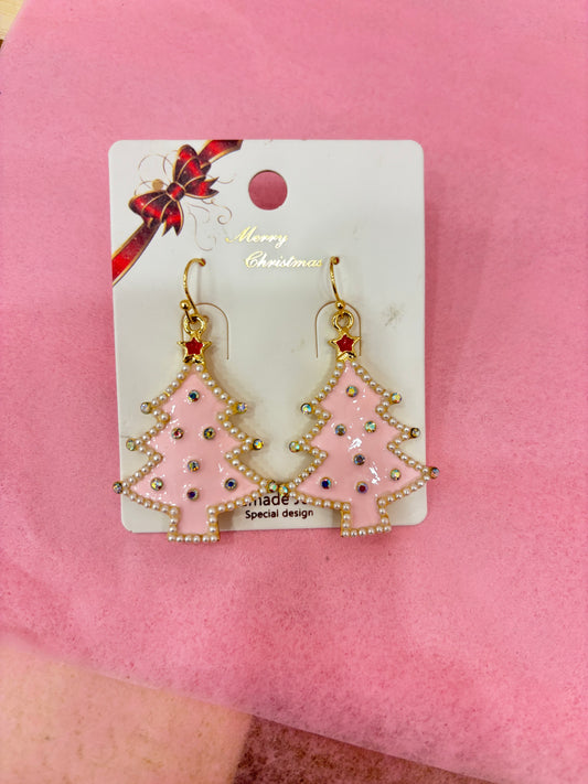 Pearl Christmas Tree Earrings