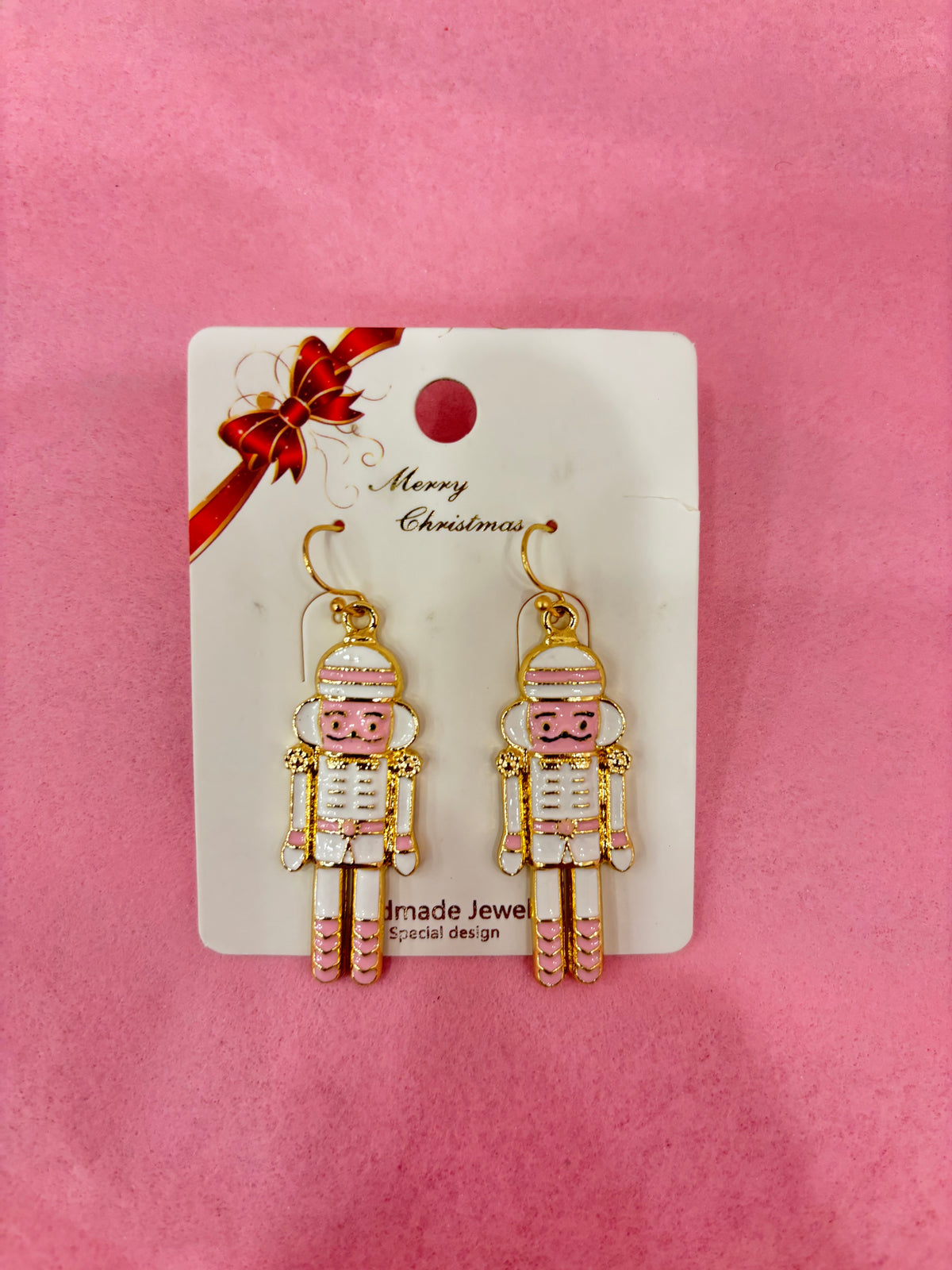 White Nutcracker Earring