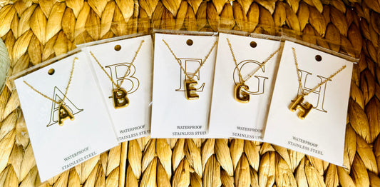Gold Chunky Letter Necklace