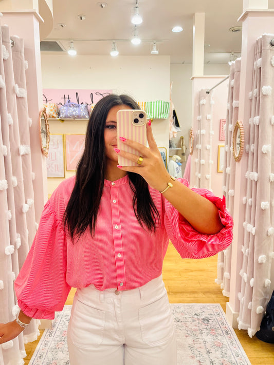 Puff Sleeve Button Down