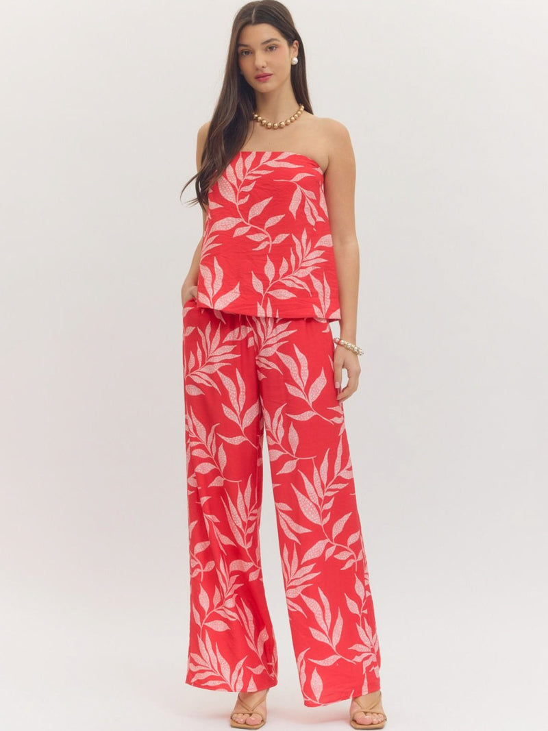Red Tropical Pants