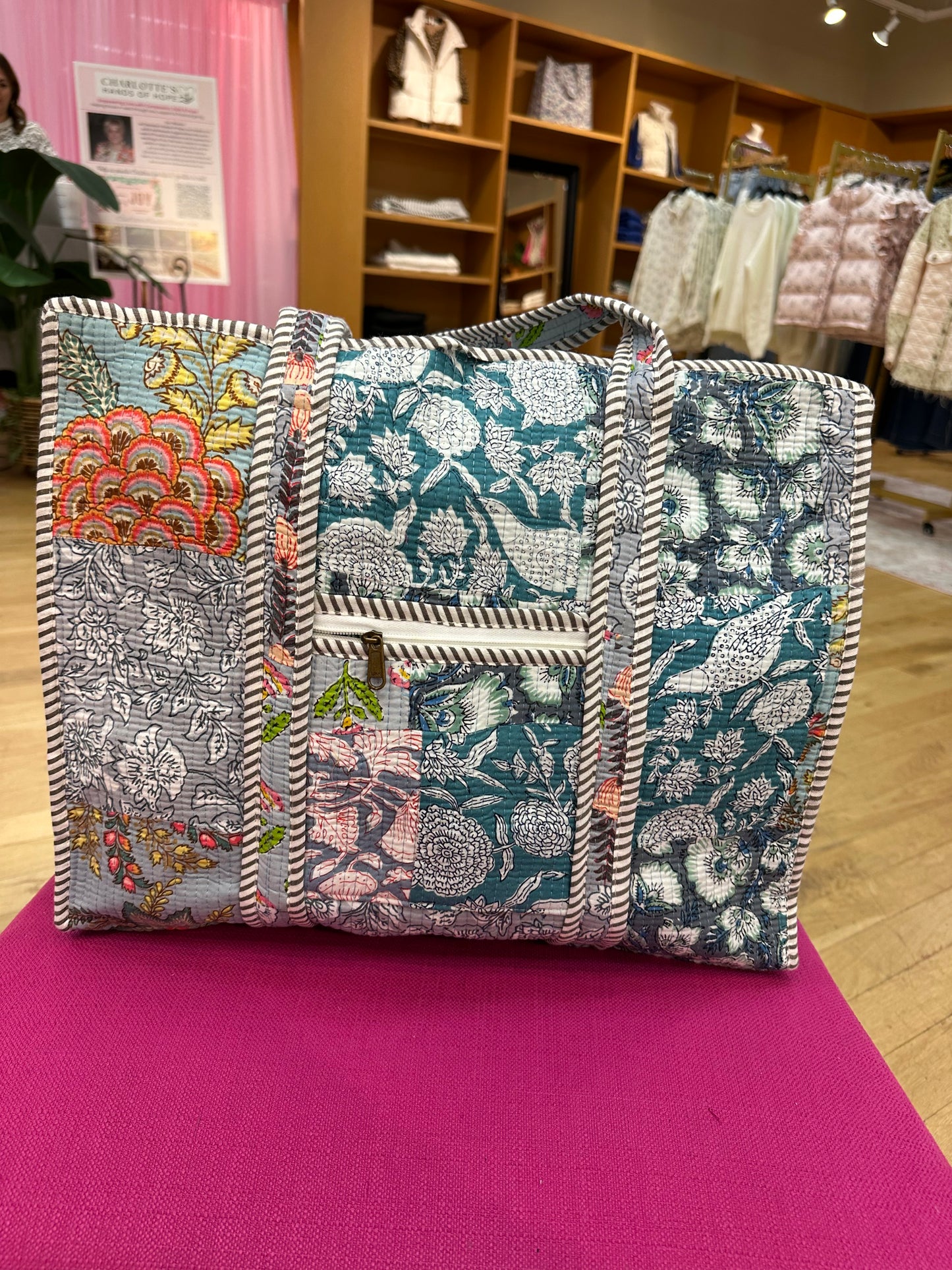 Grey Patchwork Whitney Bag