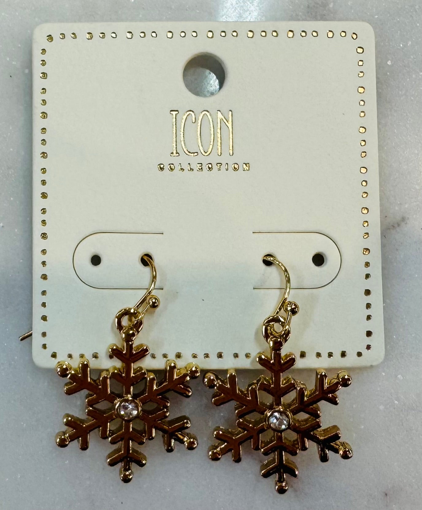 Gold Snowflake Earrings