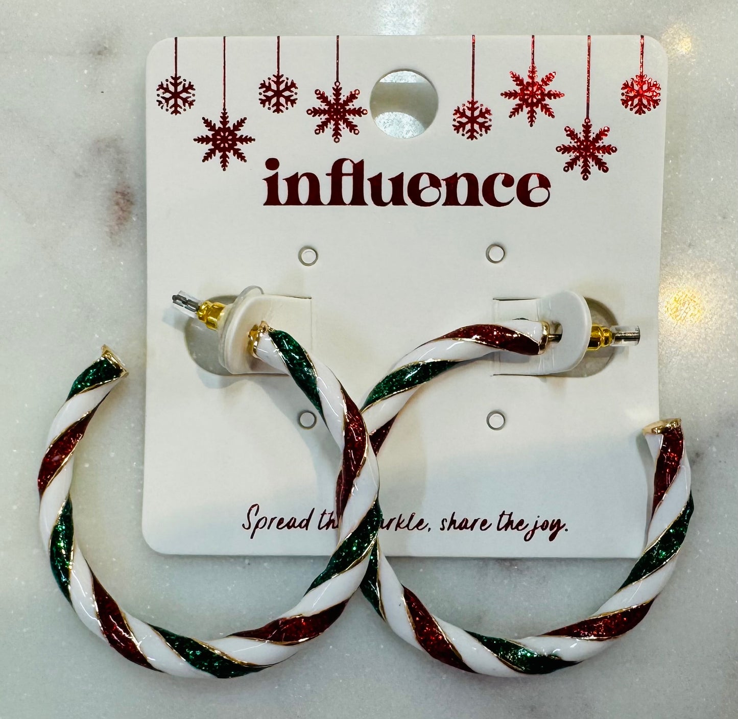 Candy Cane Hoop Earrings