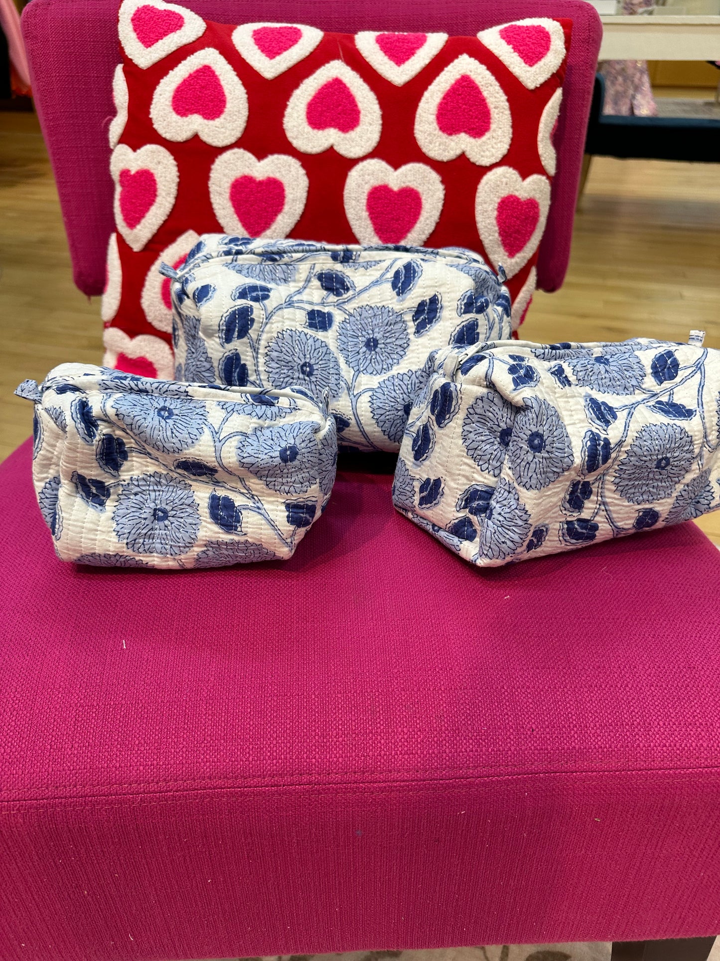 Blue and White Sydney Cosmetic Bag