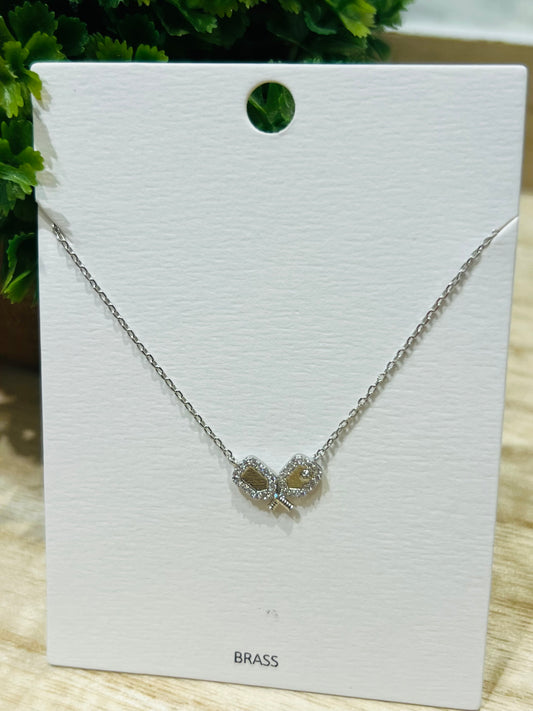 Diamond Pickleball Necklace