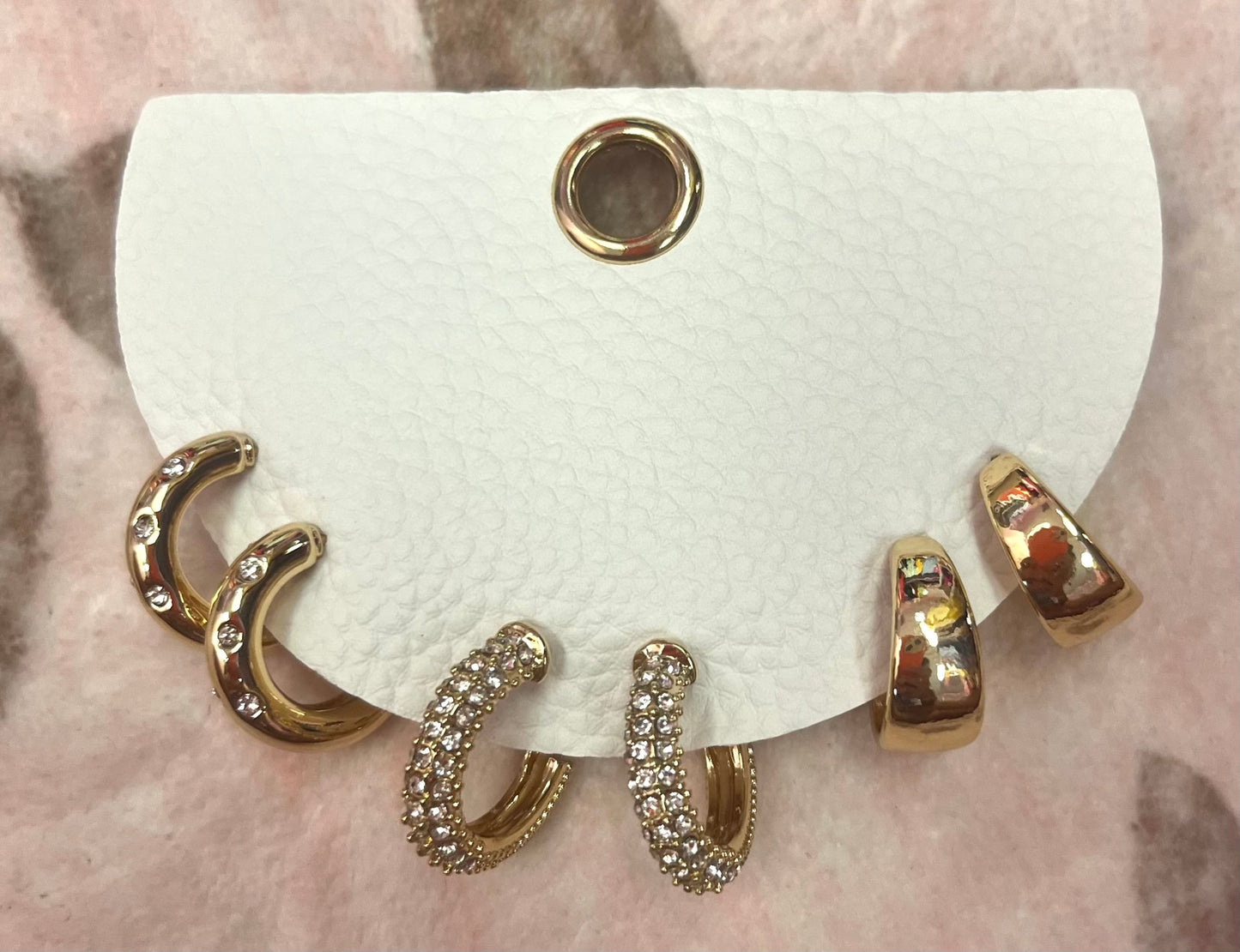 Gold Solid & Sparkle Hoops
