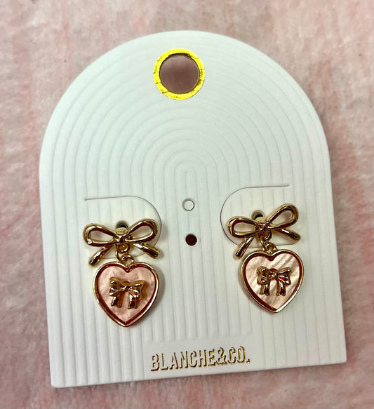 Bow & Heart Earrings