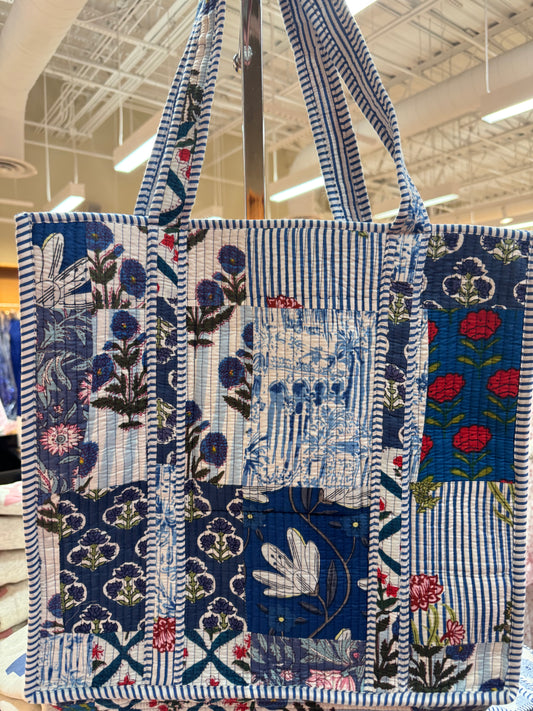 Blue Mixed Patchwork Bag