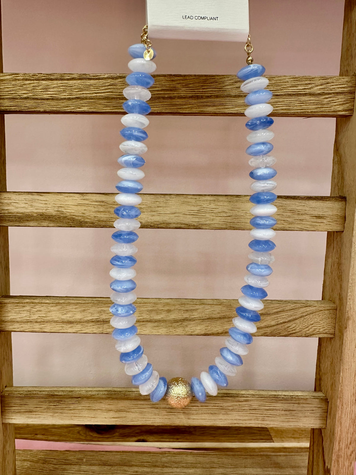 Bright Blue Beaded Necklace