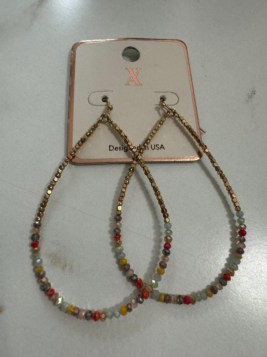 Gold Bold Multi Tear drop Earrings
