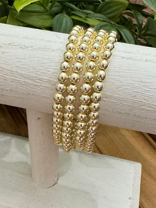 Look-A-Like Beaded Bracelet- Large Gold