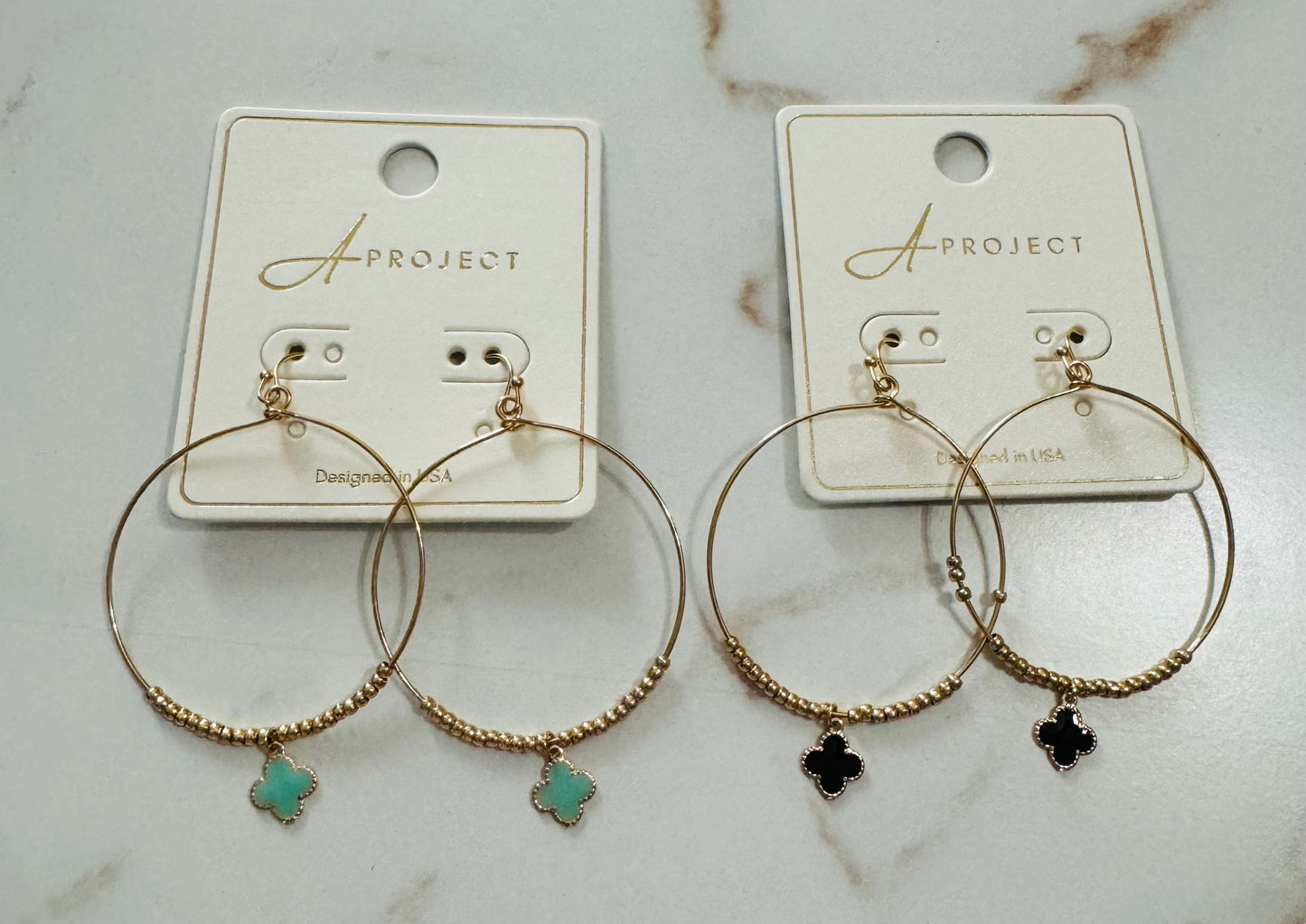 Clover Dangle Hoops