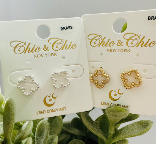 Beaded Clover Earrings