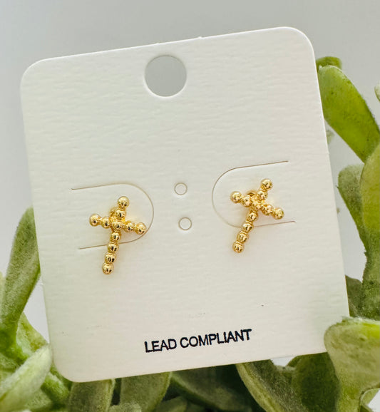 Gold Cross Stud