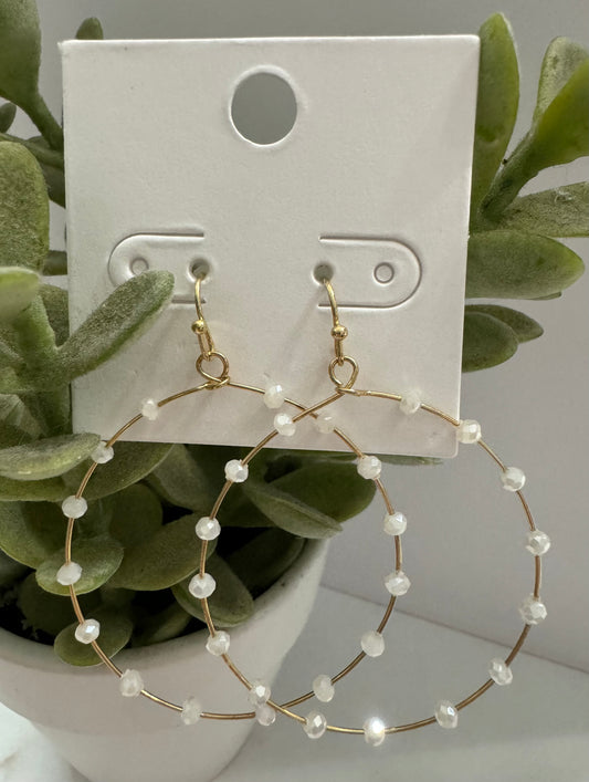 Gold Hoops with Beads
