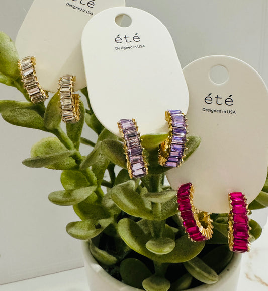Colored Diamond Hoop