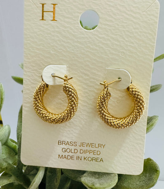 Textured Gold Hoop