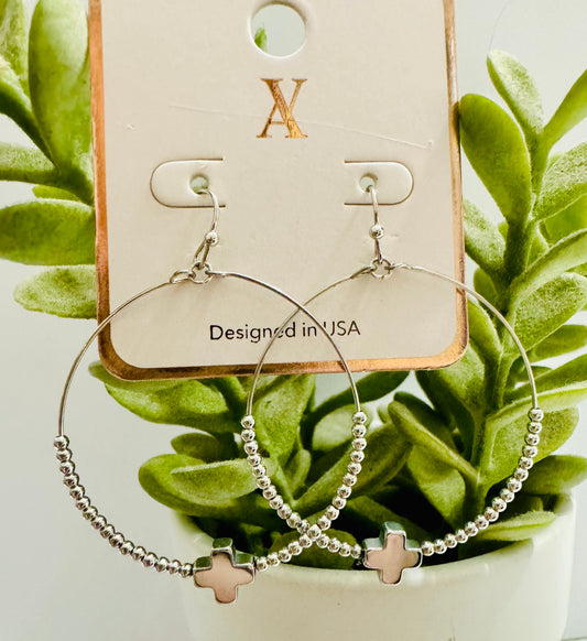 Cross Hoop Dangles