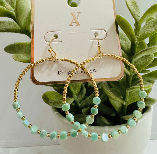 Mint Beaded Earrings