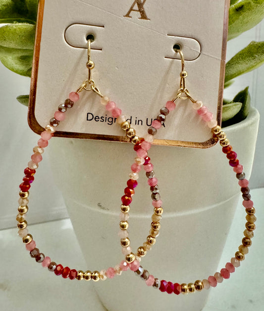 Pink Tone Droop Earring