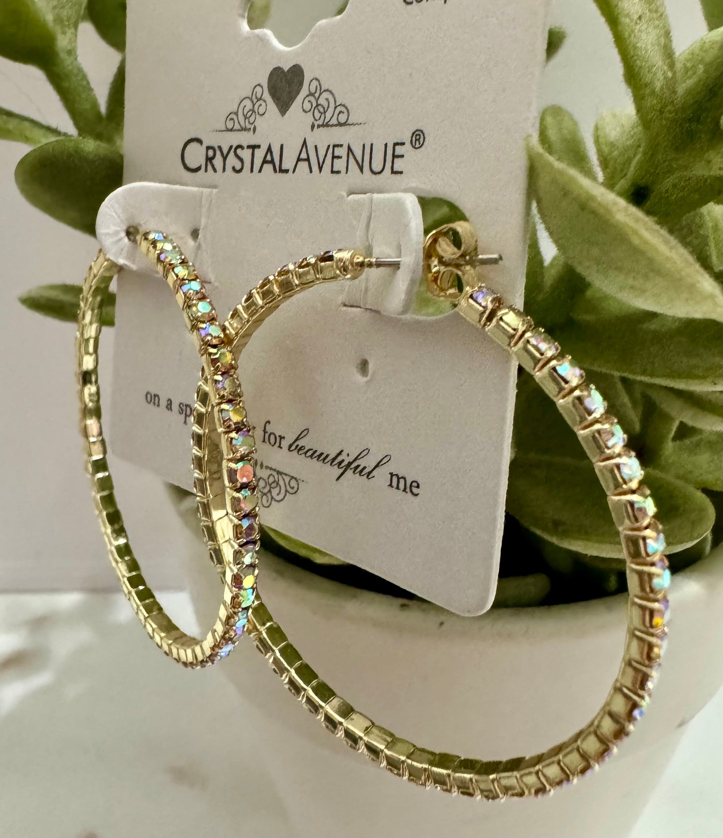 Shimmer Crystal Hoops