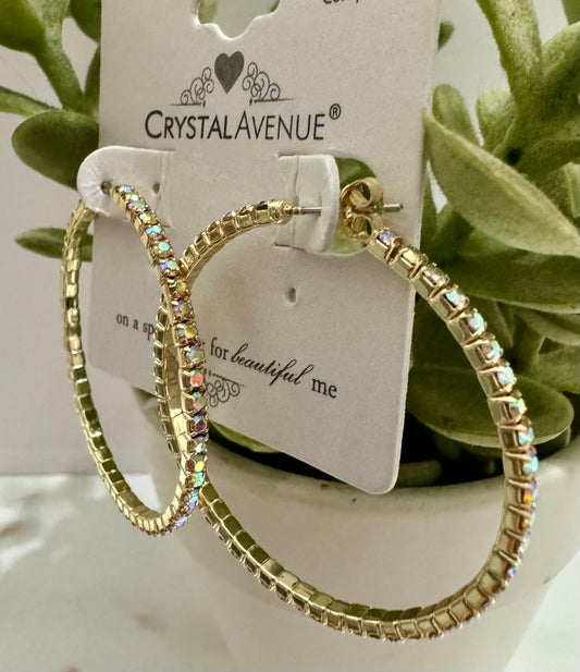 Shimmer Crystal Hoops
