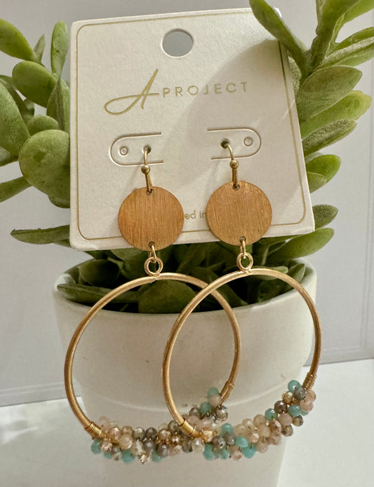 Blue Neutral Beaded Earrings
