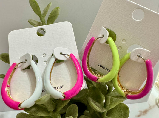 Two-Toned Oblong Hoops