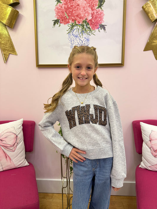 WWJD Leopard Sweatshirt Tween