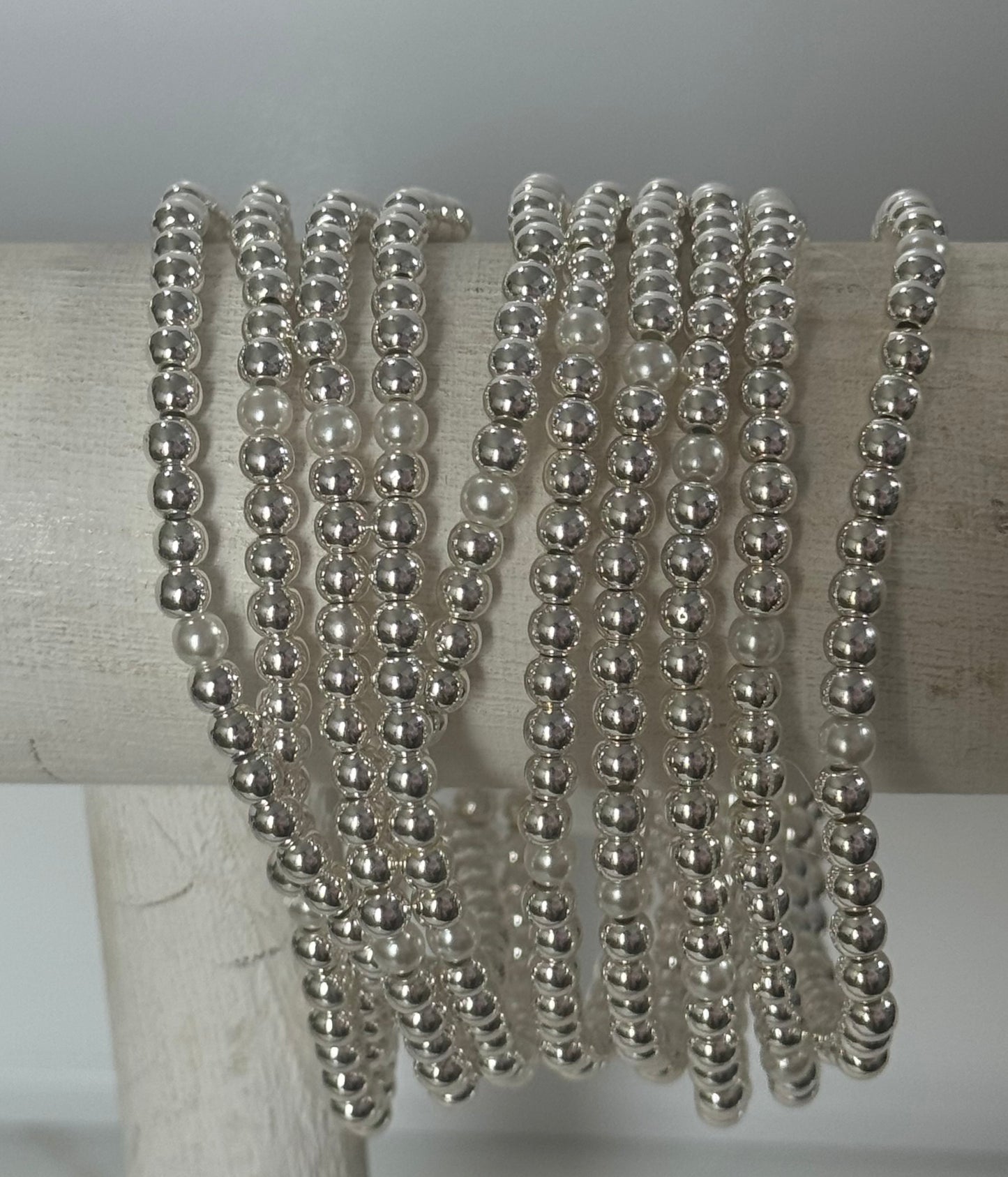 Silver & Pearl Beaded