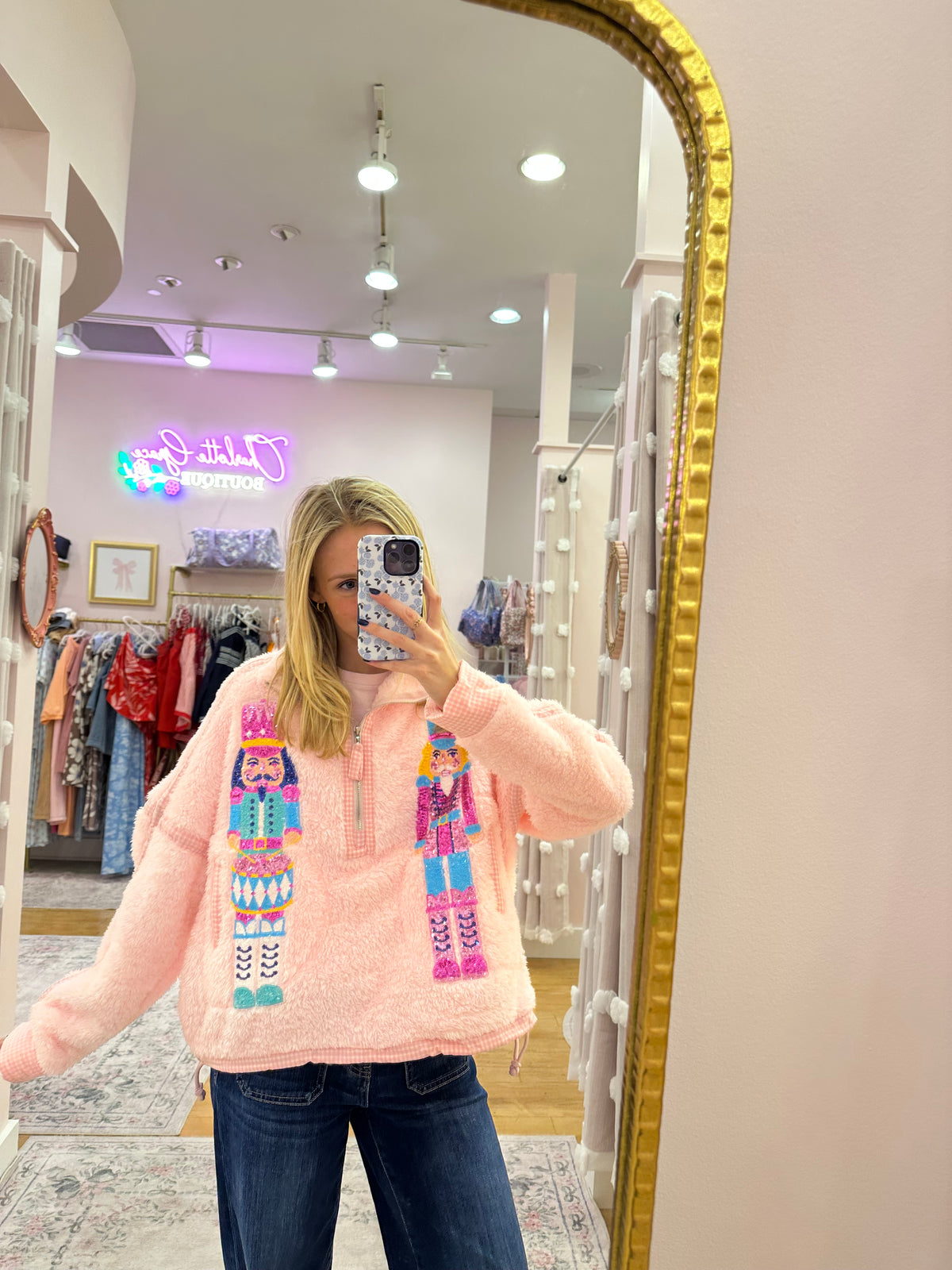 Fuzzy Nutcracker Half-Zip