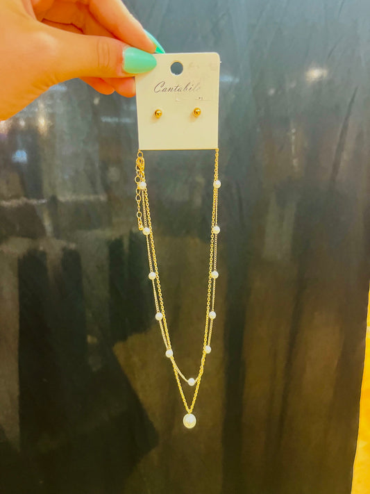Peal Double Stack Necklace