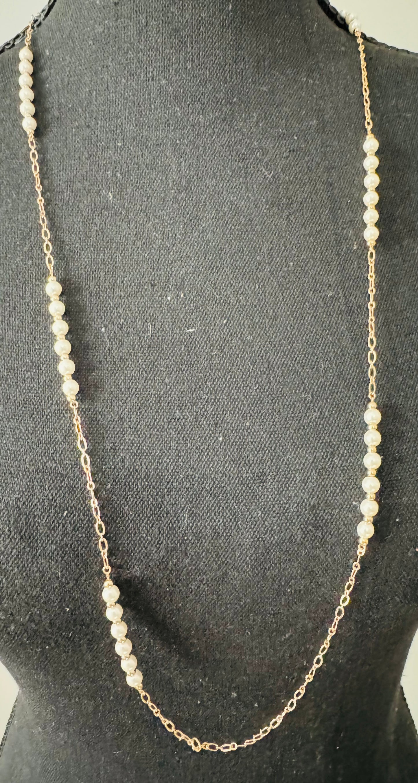 Pearl & Gold Long Necklace