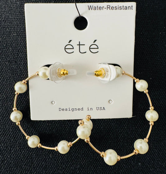 Gold & Pearl Hoops