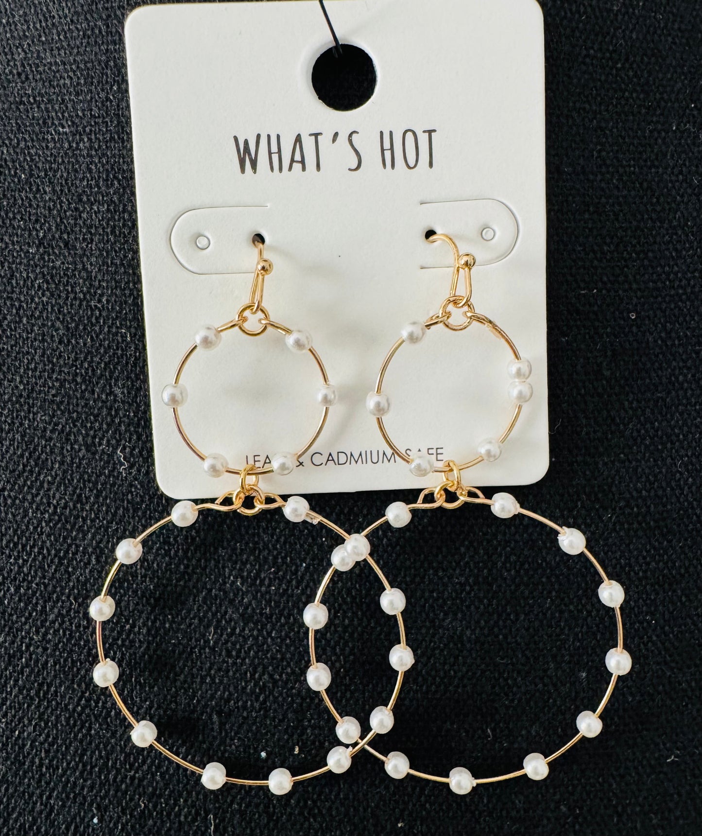 Gold & Pearl Circle Drop Hoops