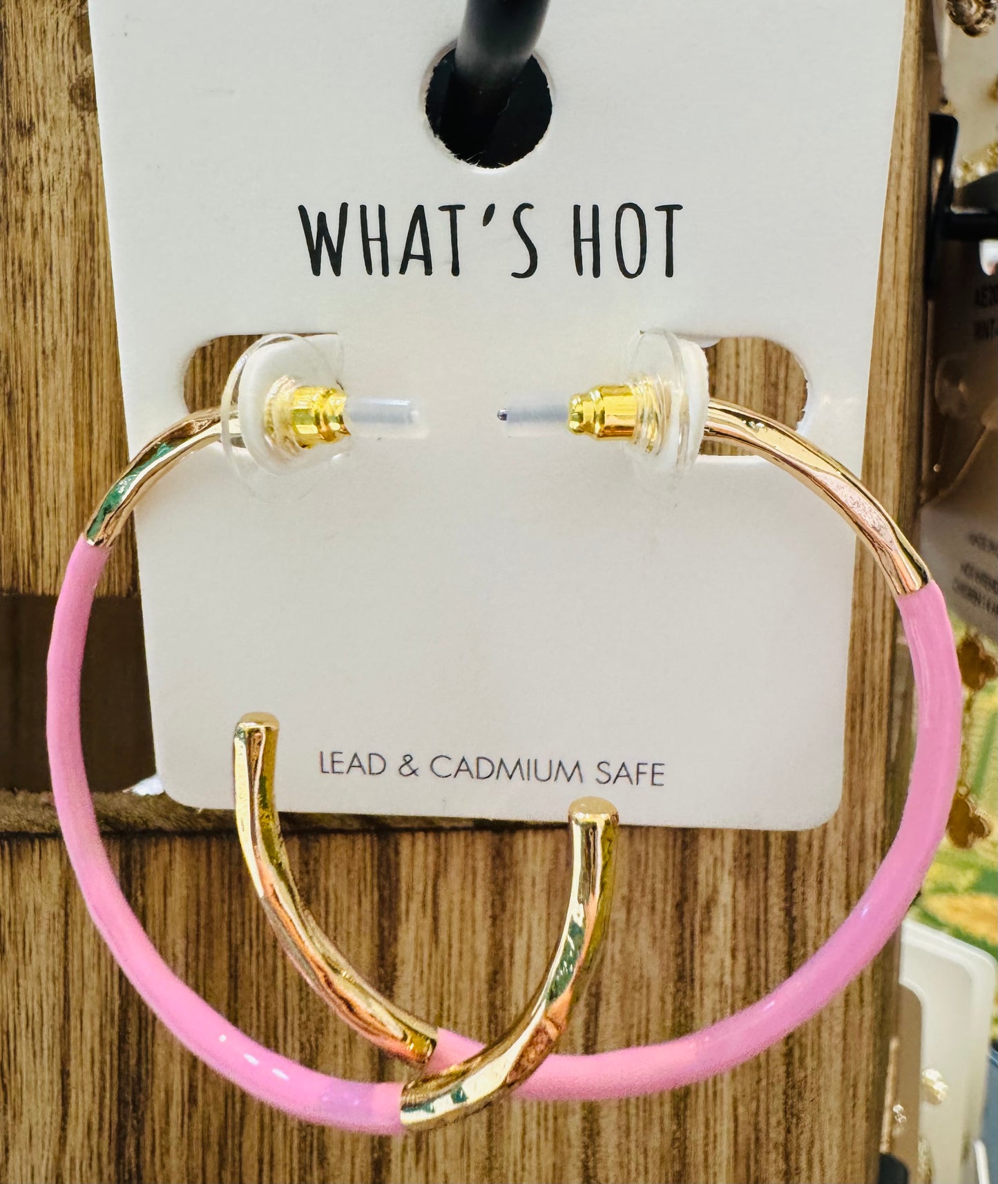 Gold Dipped Earrings (Blue or Pink)