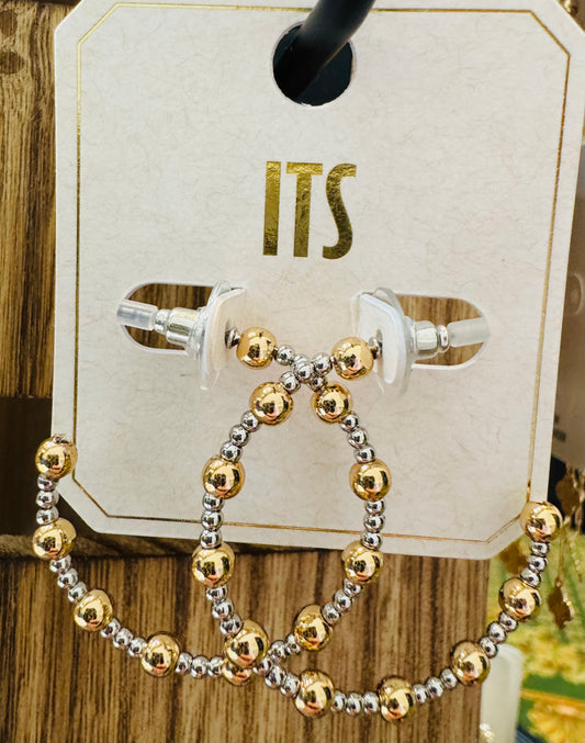 Medium Silver & Gold Hoop Earrings