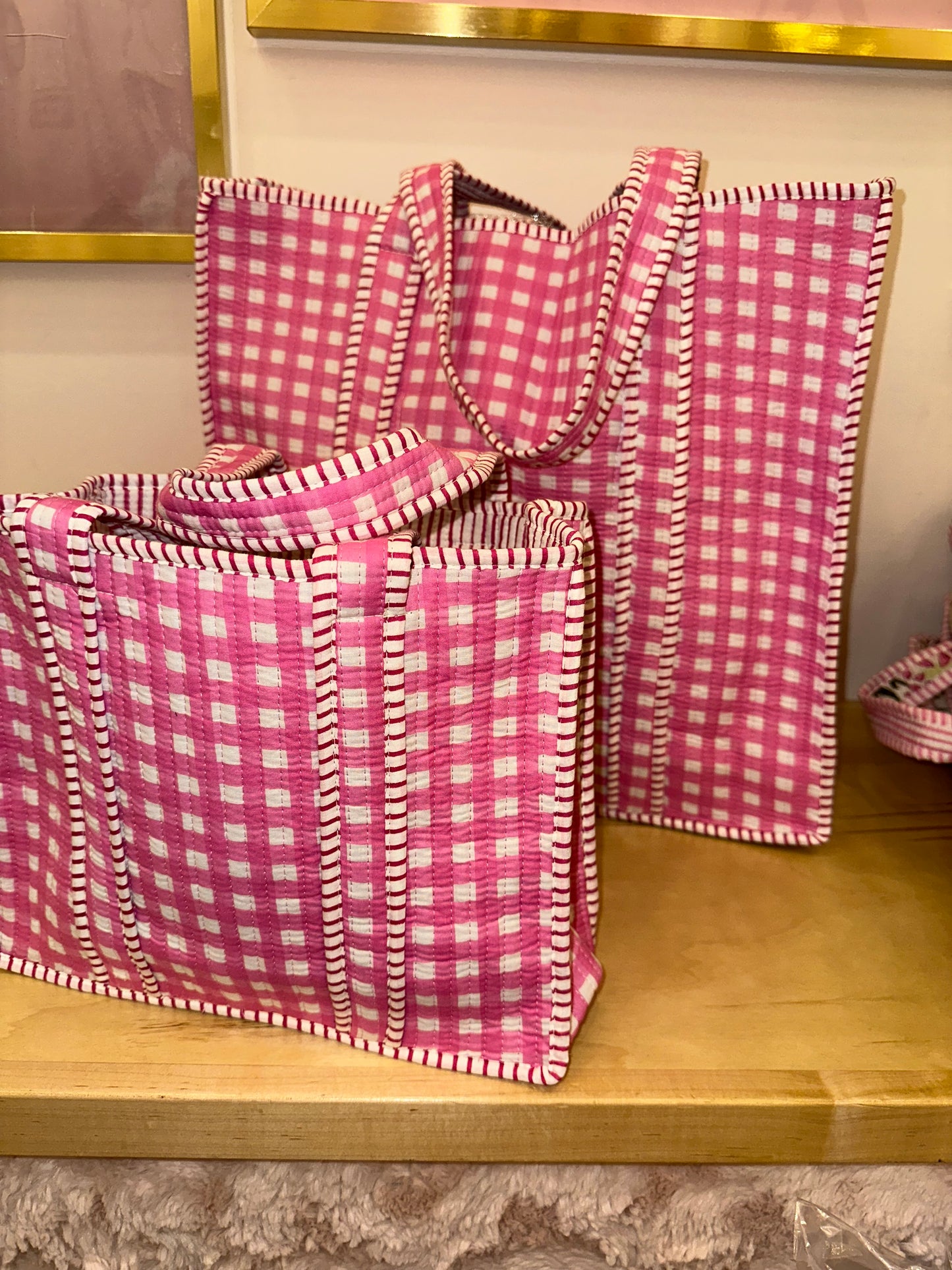 Ginny Gingham Tote Bag