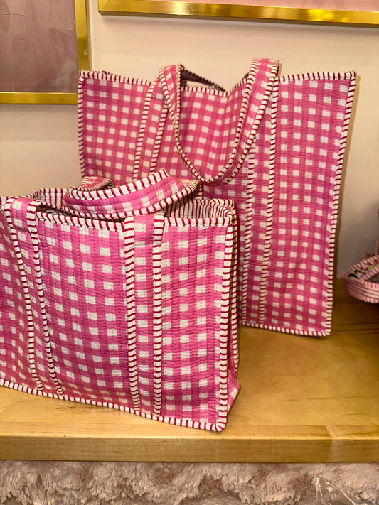 Ginny Gingham Tote Bag
