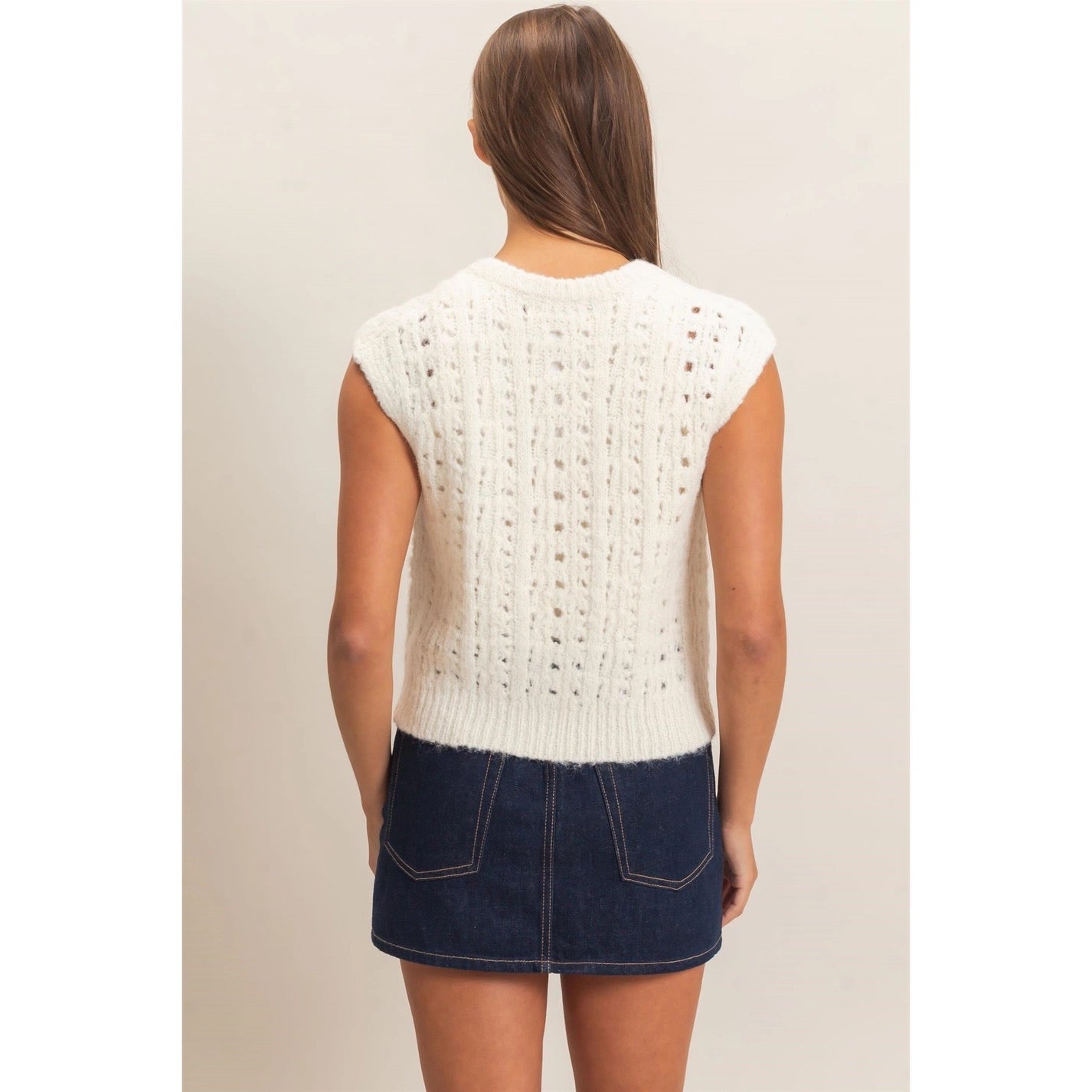 Amelia Button Front Sweater Vest
