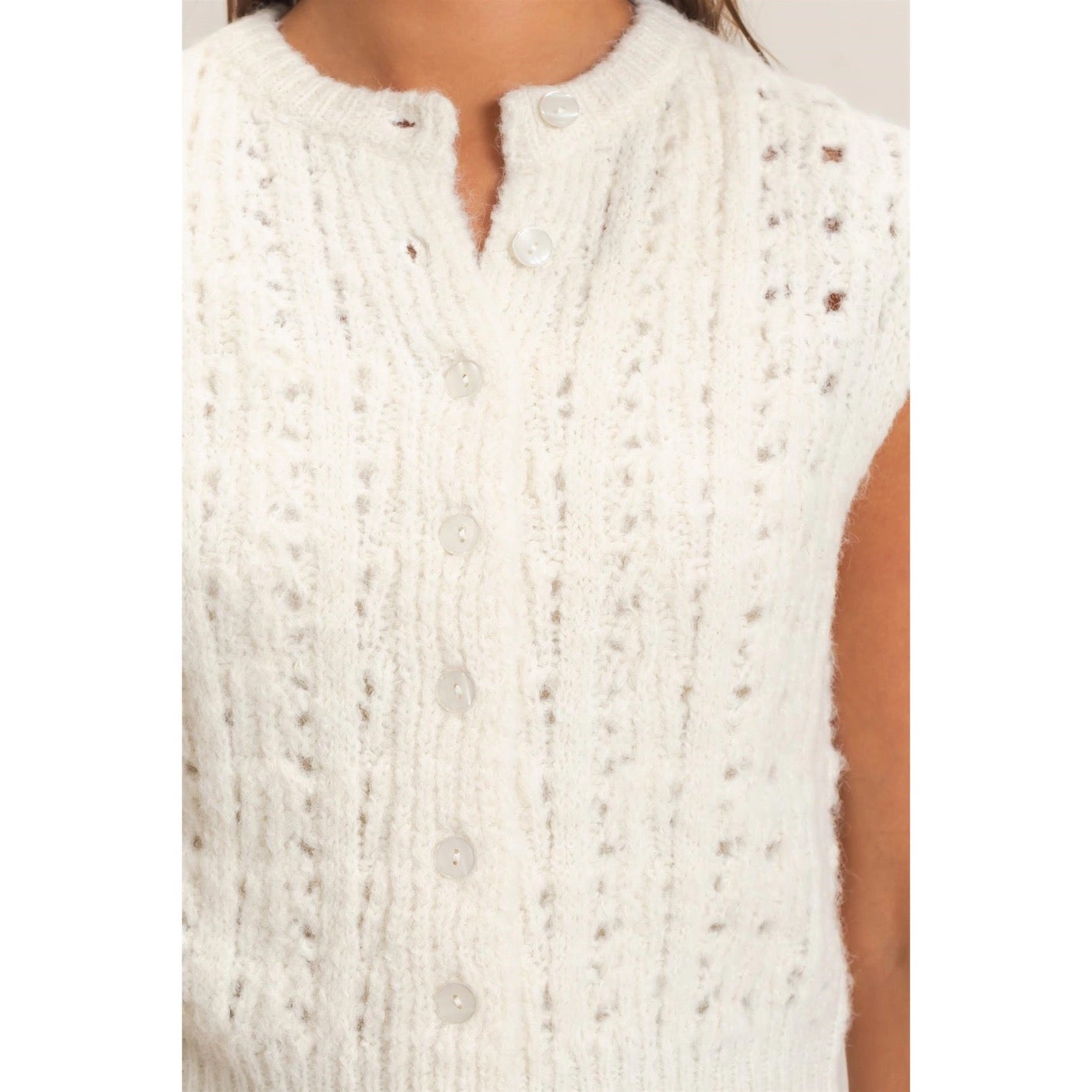 Amelia Button Front Sweater Vest