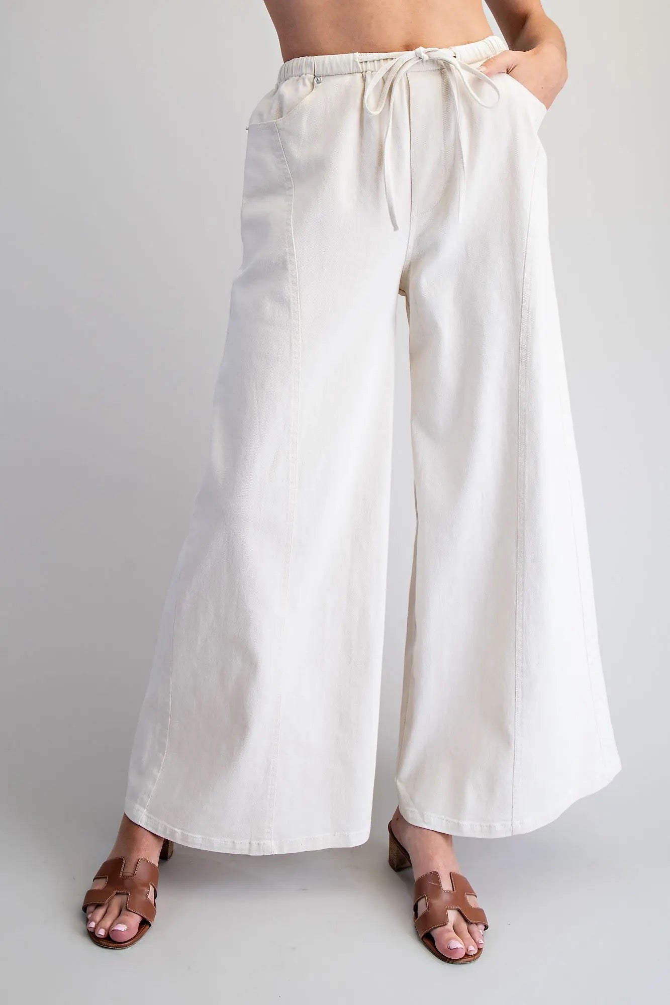 Wide Leg Wait Tie Pants